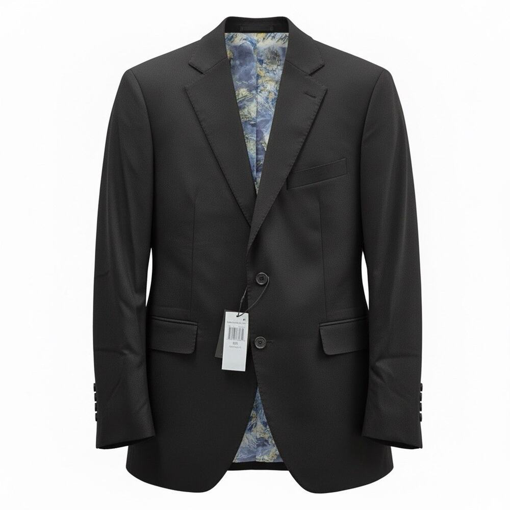 Alton Lane Black Blazer 46R Tailored Fit Sport Coat Map Lining NWT Mens